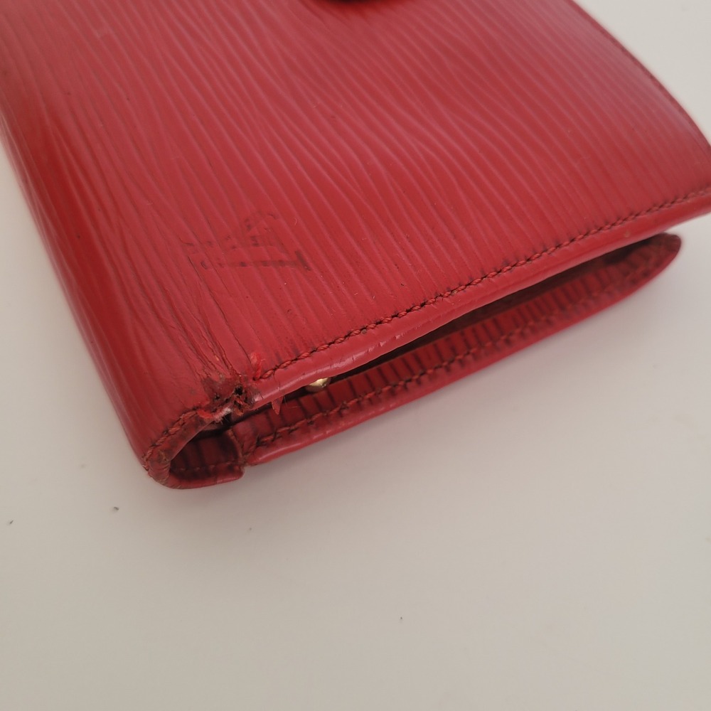 Louis Vuitton Red Epi Leather Portefeuille Viennois Kiss Lock Wallet MI0918 - Picture 10 of 13